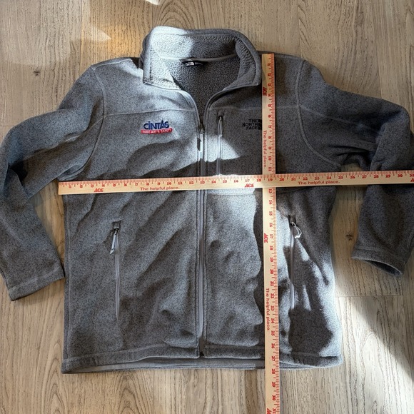 The North Face Heather Gray Full Zip Fleece Lined Sweater Jacket Men's X Large - Picture 2 of 8
